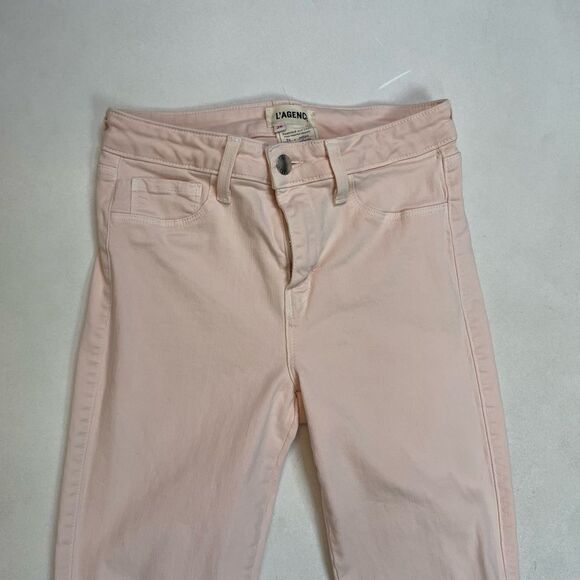 L'agence Margot Skinny High Rise Ankle Quartz Jeans Women Size 26 Pink - Picture 2 of 11